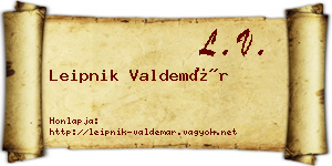 Leipnik Valdemár névjegykártya